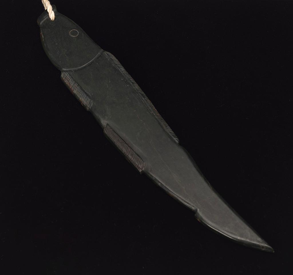 Chinese Art - A Large Chinese Green Jade Archaistic Fish-Form Pendant