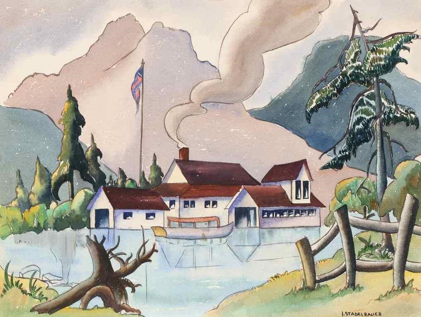 Isabel Stadelbauer (1909-2004) - Boat Houses On The Bow; 1943