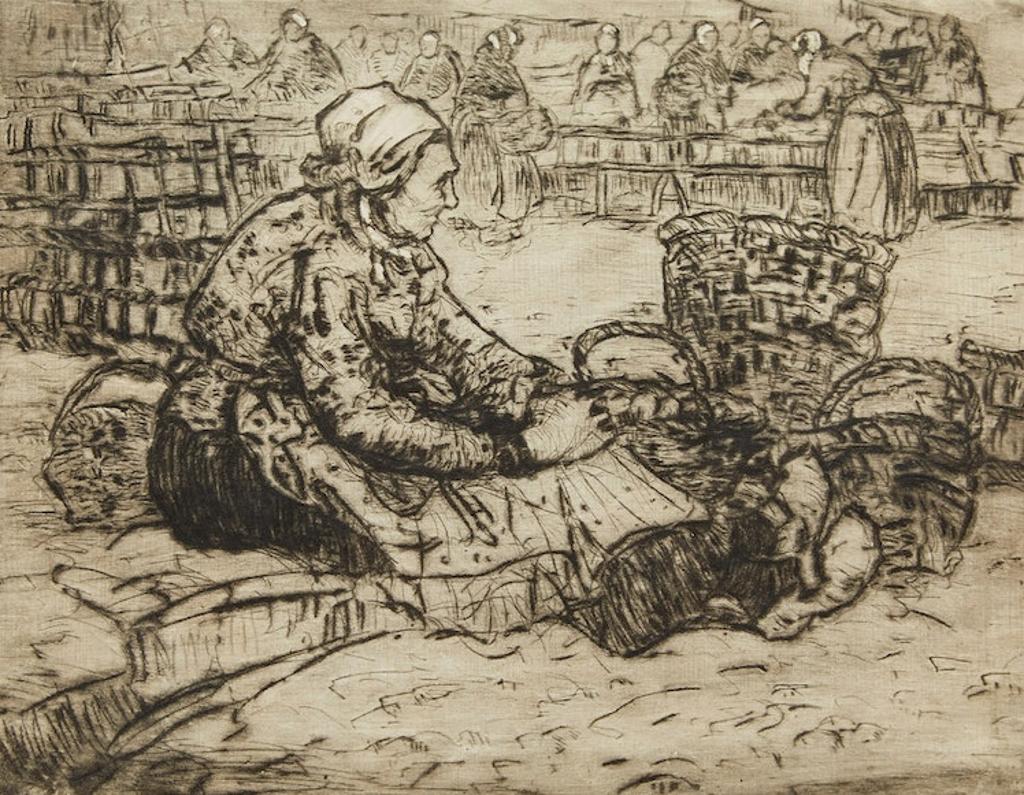 Manly Edward MacDonald (1889-1971) - The Market Place, Chartres; Study for