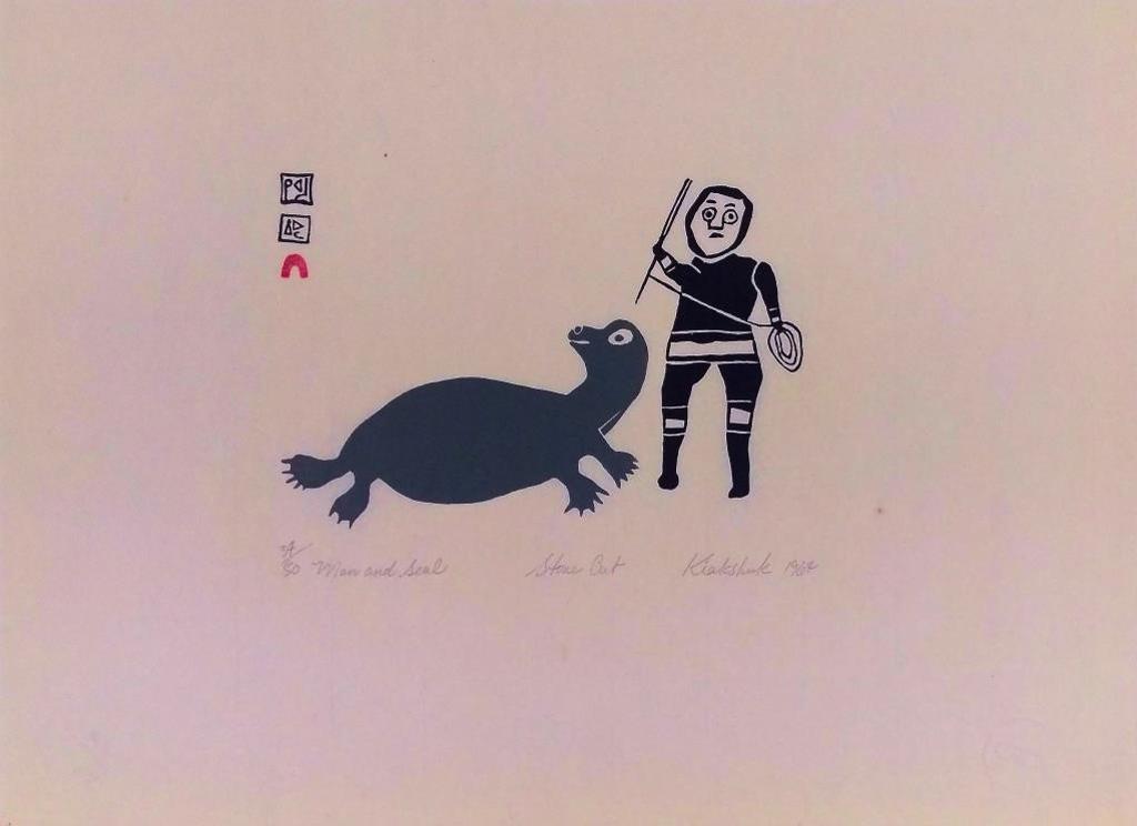 Kiakshuk (1886-1966) - Man and Seal, 1964
