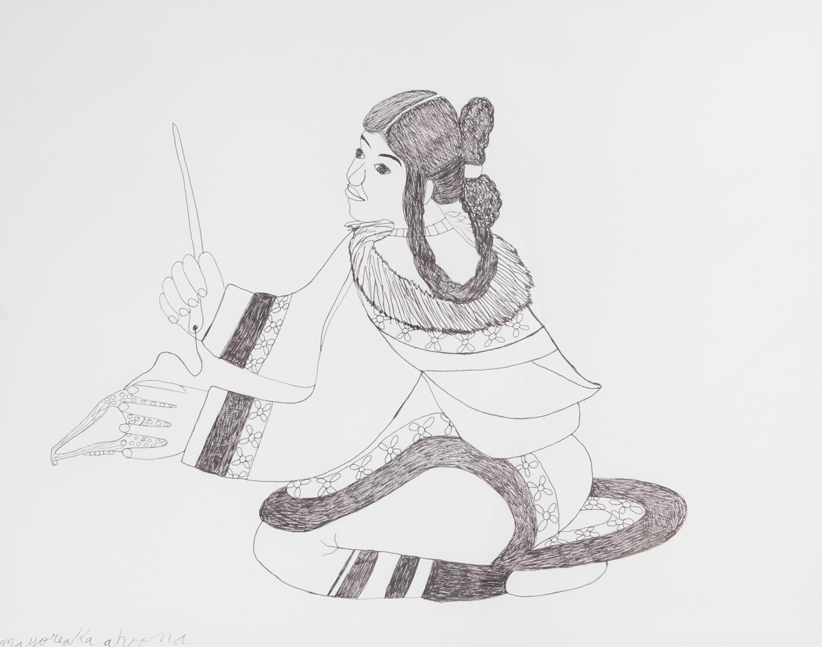 Mayureak Ashoona (1946) - Woman Sewing