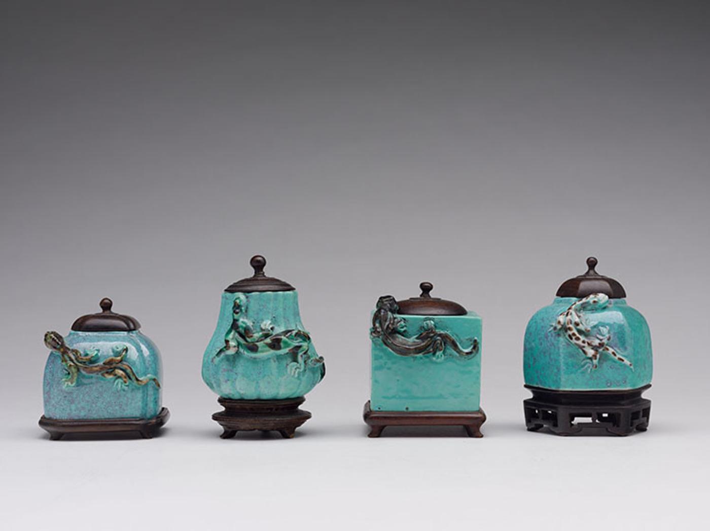 Chinese Art - Four Chinese Robin's Egg-glazed Scholar's Vessels, Early 20th Century