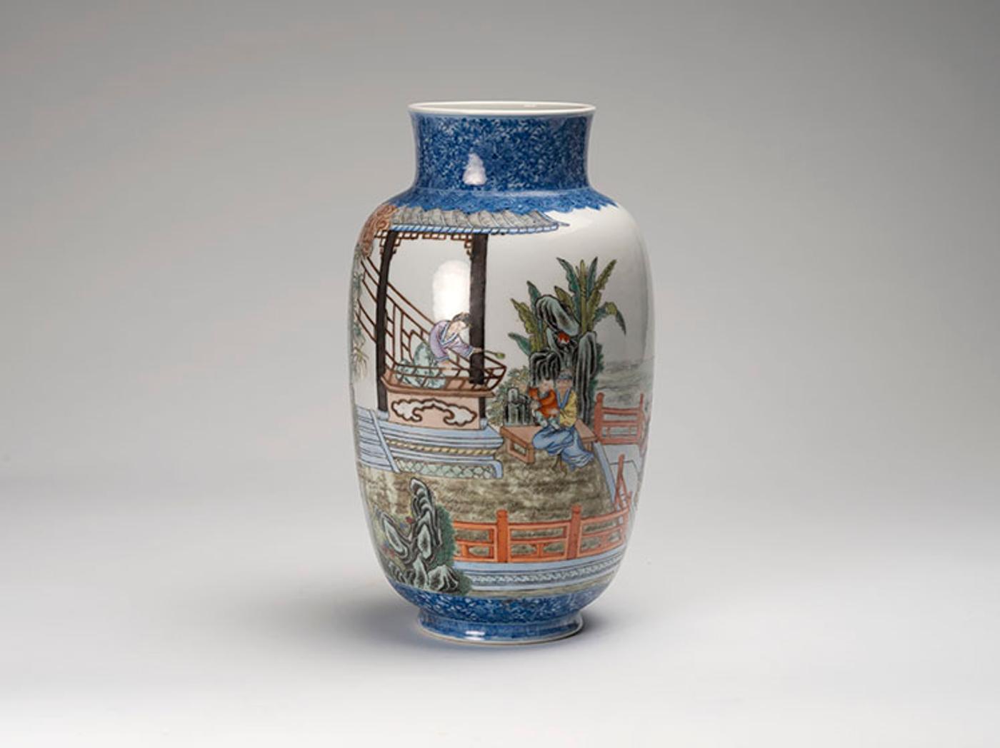 Chinese Art - A Chinese Famille Rose 'Figural' Lantern Vase, Qianlong Mark, Republican Period