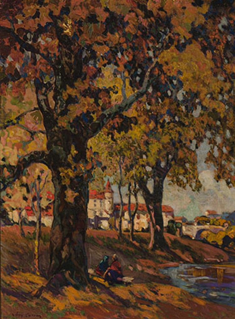 John Wesley Cotton (1869-1931) - Gossips, Joigny, France, on the Yonne