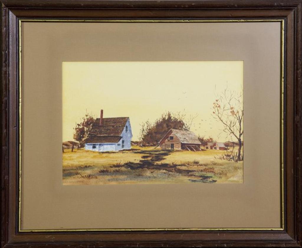 Cecil B. Staigh (1977) - Late Fall; Buildings North of Macrorie Saskatchewan