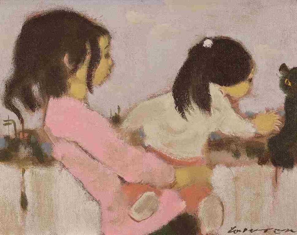 William Arthur Winter (1909-1996) - Girls With Cat