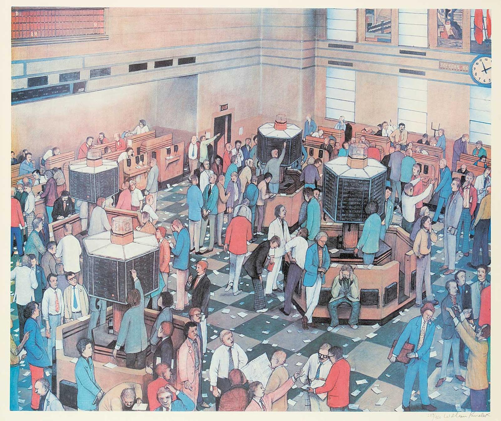 William Kurelek (1927-1977) - Untitled - The Stock Market  #259/950