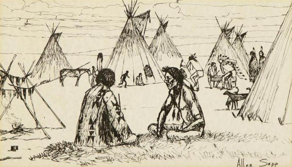 Allen Fredrick Sapp (1929-2015) - Untitled - Figures in Camp