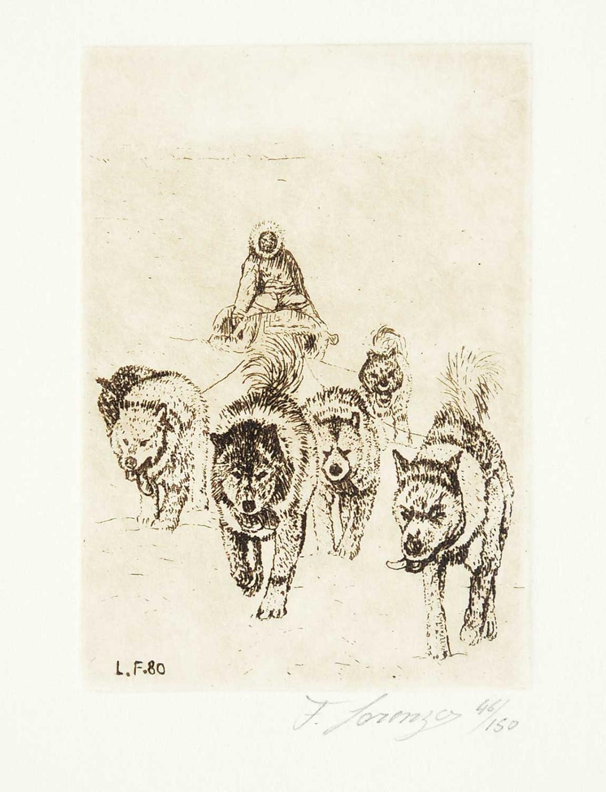 Lorenzo Fracchetti (1948) - Untitled - Dogsled Team #46/150