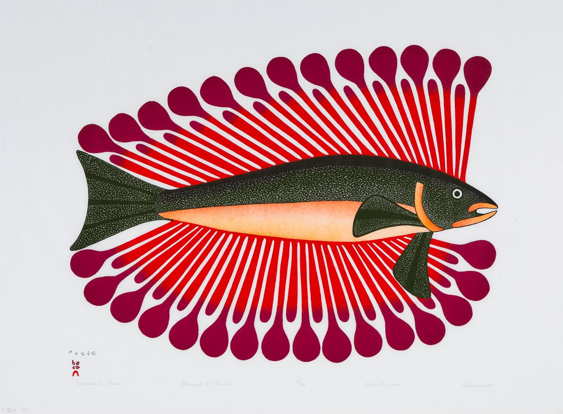 Kenojuak Ashevak (1927-2013) - Decorative Char, 2004