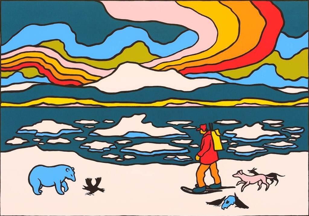 Ted Harrison (1926-2015) - The Blue Bear; 1980