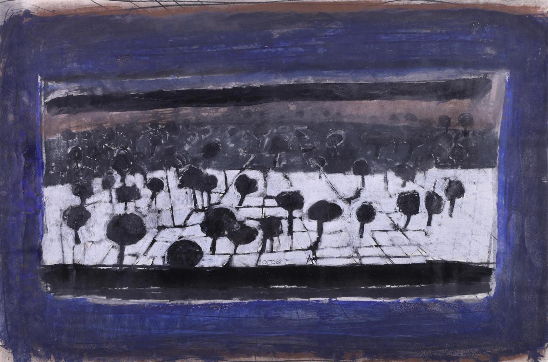 Otto Donald Rogers (1935-2019) - Trees On A Landscape Plane (Dark Ground) ; 1968