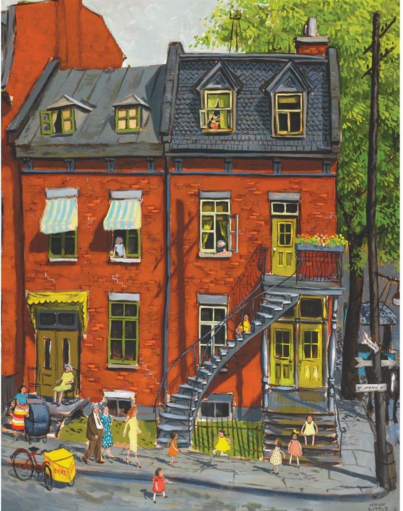 John Geoffrey Caruthers Little (1928-2024) - Children Playing On St. Urbain St.