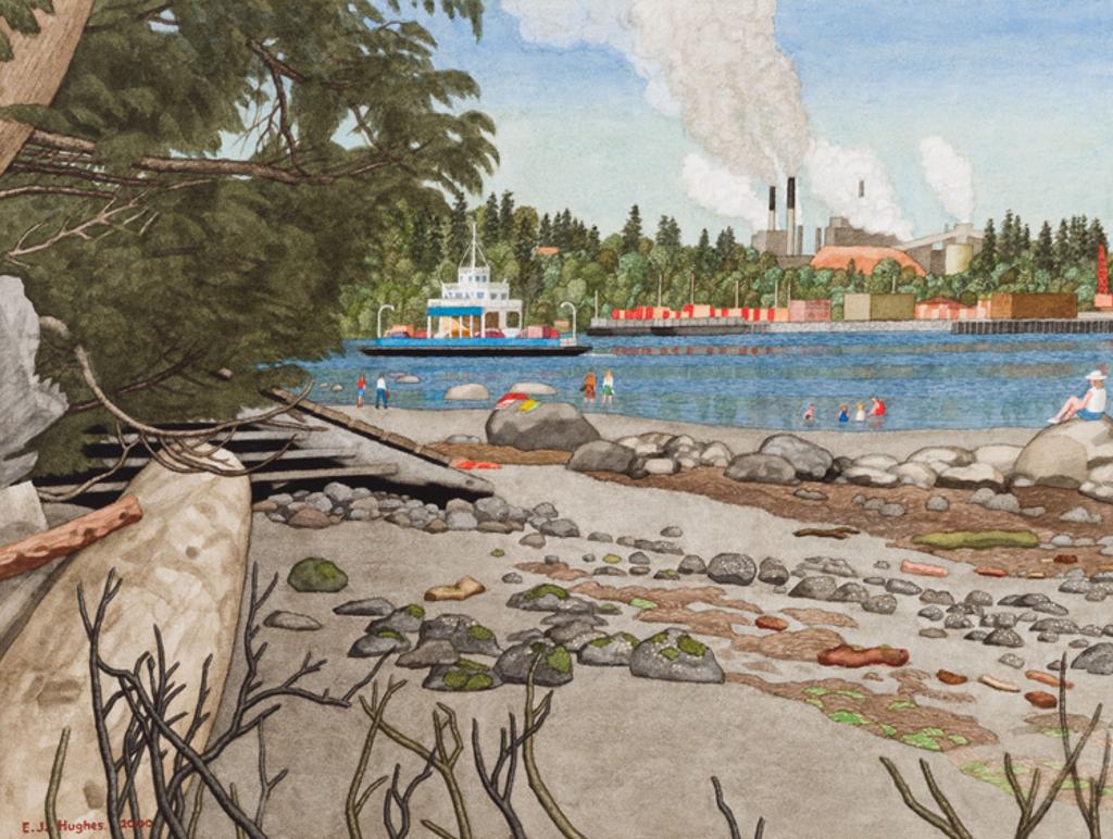 Edward John (E. J.) Hughes (1913-2007) - Low Tide at Crofton Beach