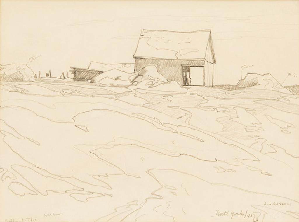 Alfred Joseph (A.J.) Casson (1898-1992) - A Barn in North York