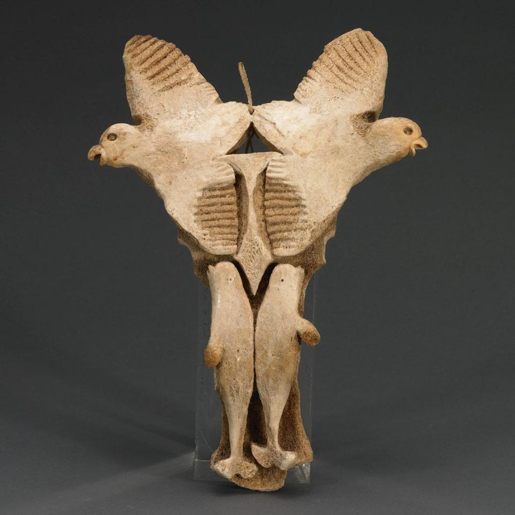 Manasie Akpaliapik (1955) - Bird And Whale Plaque