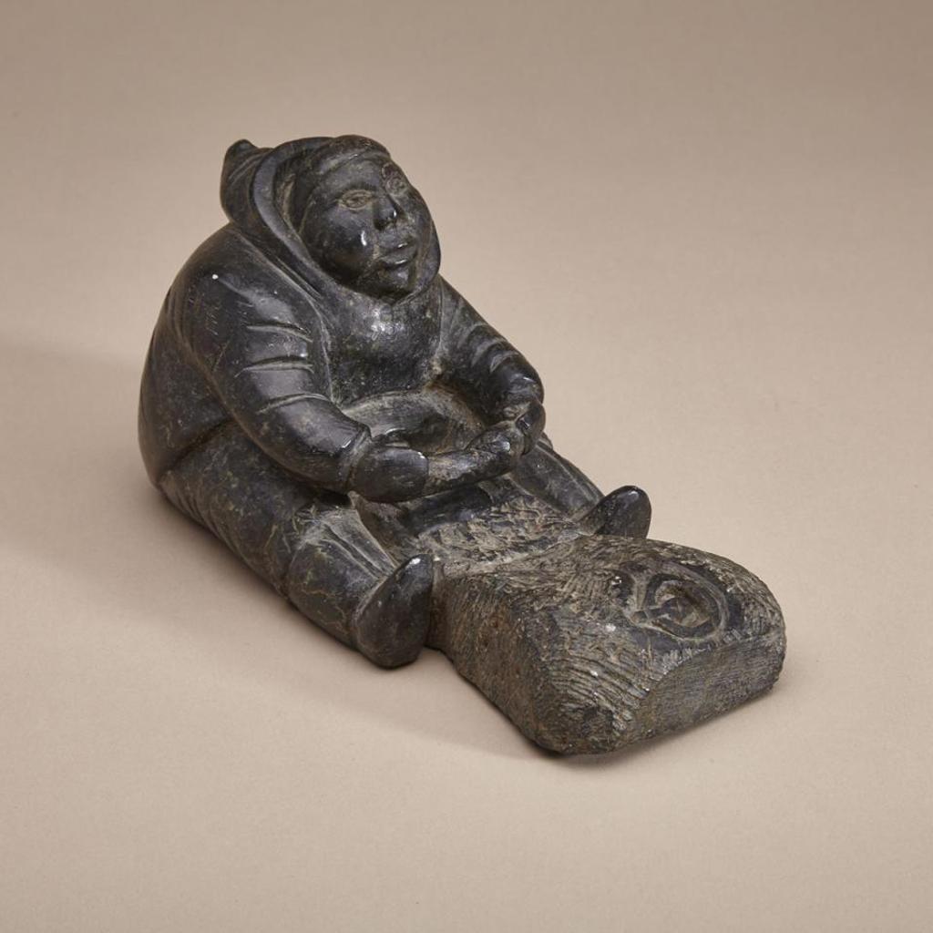 Abraham Nastapoka (1900-1981) - Seated Hunter Preparing A Trap