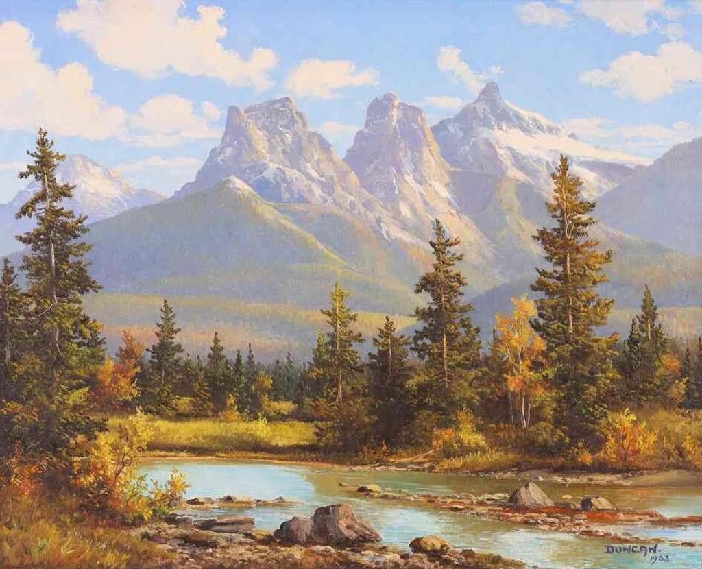 Duncan Mackinnon Crockford (1922-1991) - The Three Sisters, Canmore; 1963