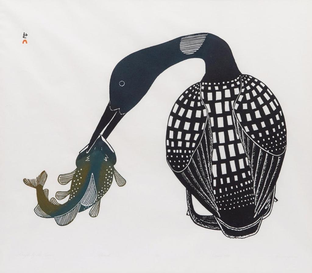 Kananginak Pootoogook (1935-2010) - Caught by the Loon