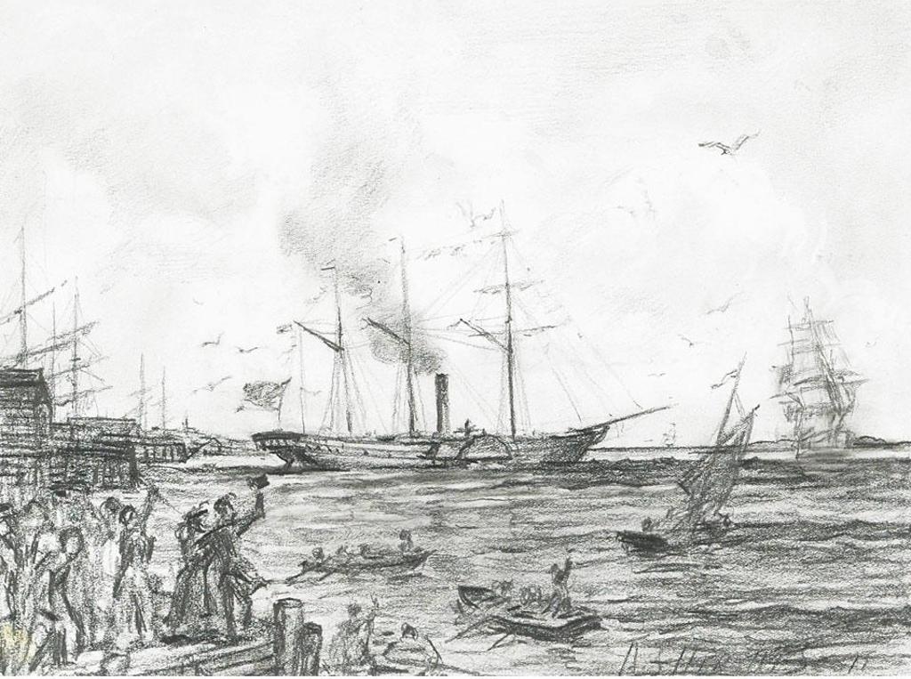 Adam Sherriff Scott (1887-1980) - Farewell At The Harbour