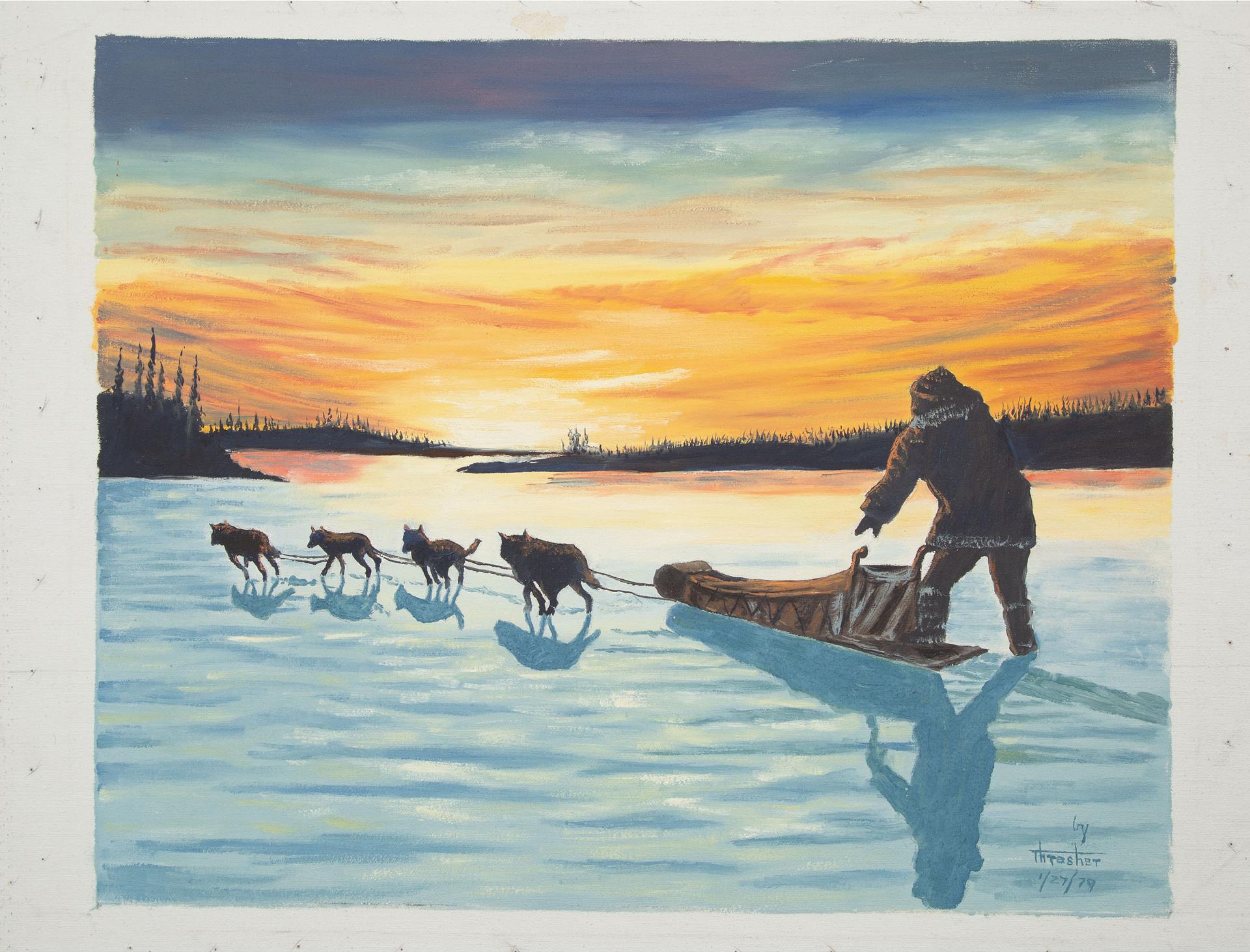 Mona Thrasher (1942-2013) - Dog Sledding