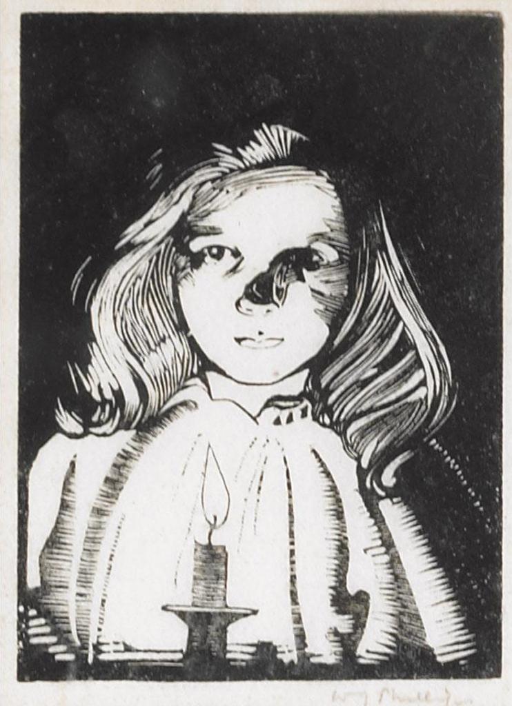Walter Joseph (W.J.) Phillips (1884-1963) - Girl With Candle (Bedtime)
