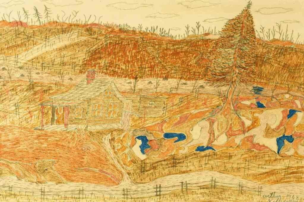 Arthur Villeneuve (1910-1990) - Autumn Landscape With Country House; 1968