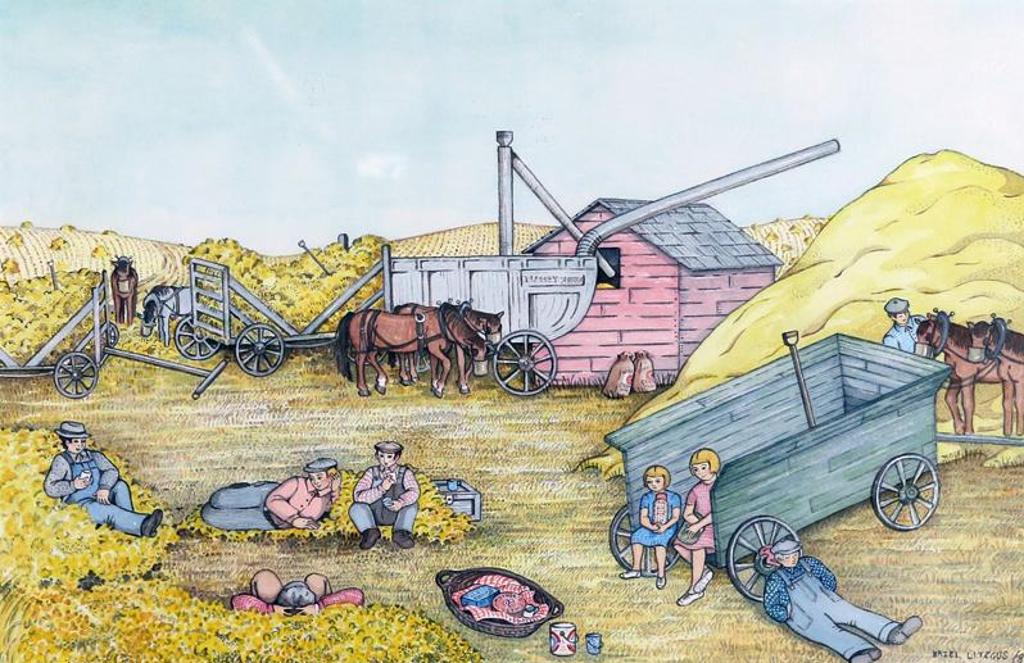 Hazel Georgina Litzgus (1927) - Bringing Lunch To The Threshers; 1986