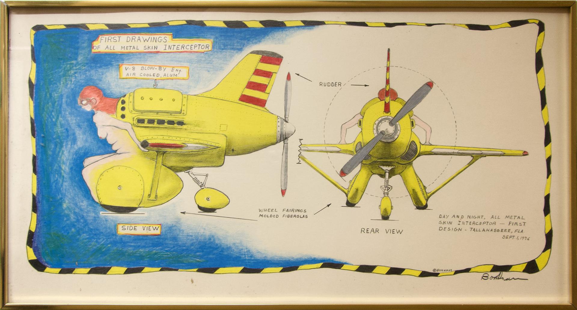 Don Bonham (1940-2014) - First Drawings Of All Metal Skin Interceptor