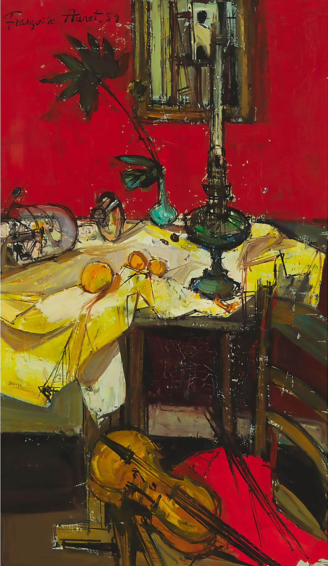 Françoise Adnet (1924-2014) - Nature Morte (Still Life With Violin), 1959