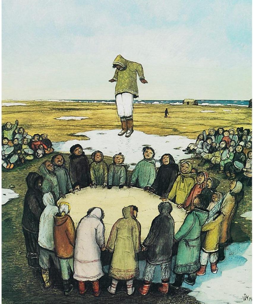William Kurelek (1927-1977) - Sky Tossing At Alaskan Celebrations