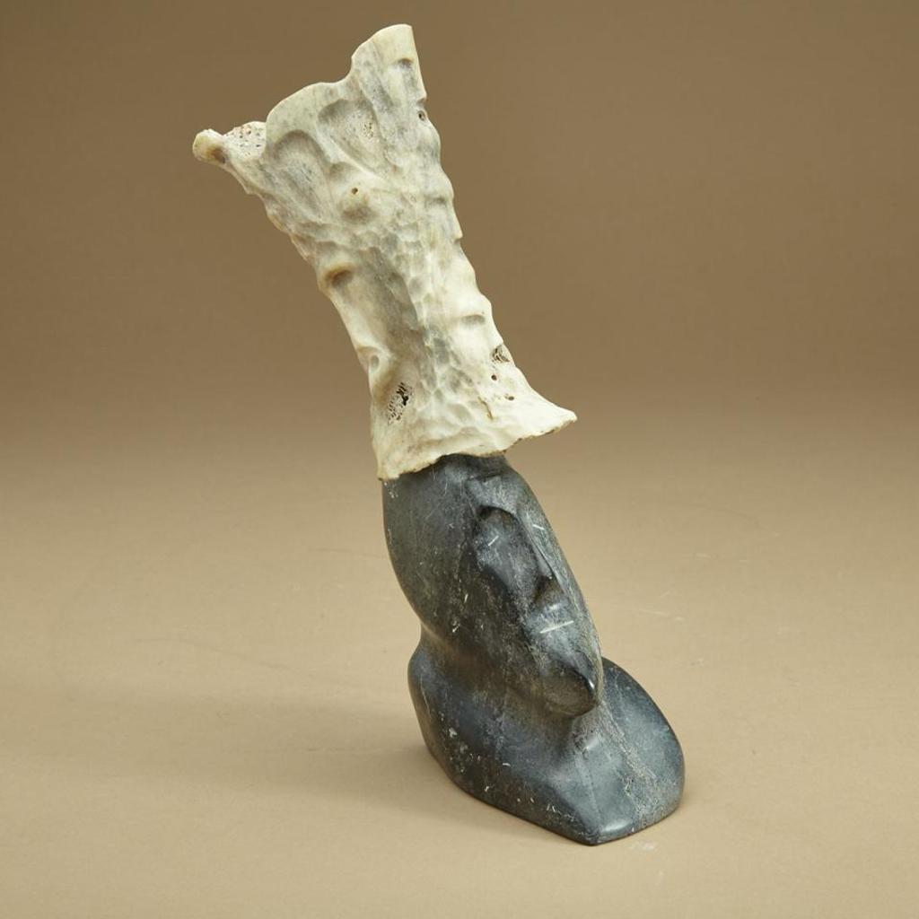 Alex Alikashuak (1952) - Vessel With Relief Carved Faces On Base