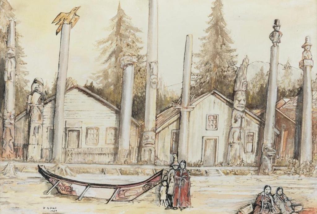 Dora Geneva Lent (1904-1983) - Kwakiutl Village of H'kusum
