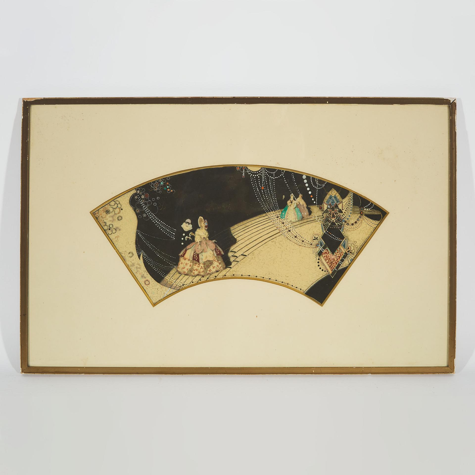 George Sheringham - Painted Fan Leaf, C.1914