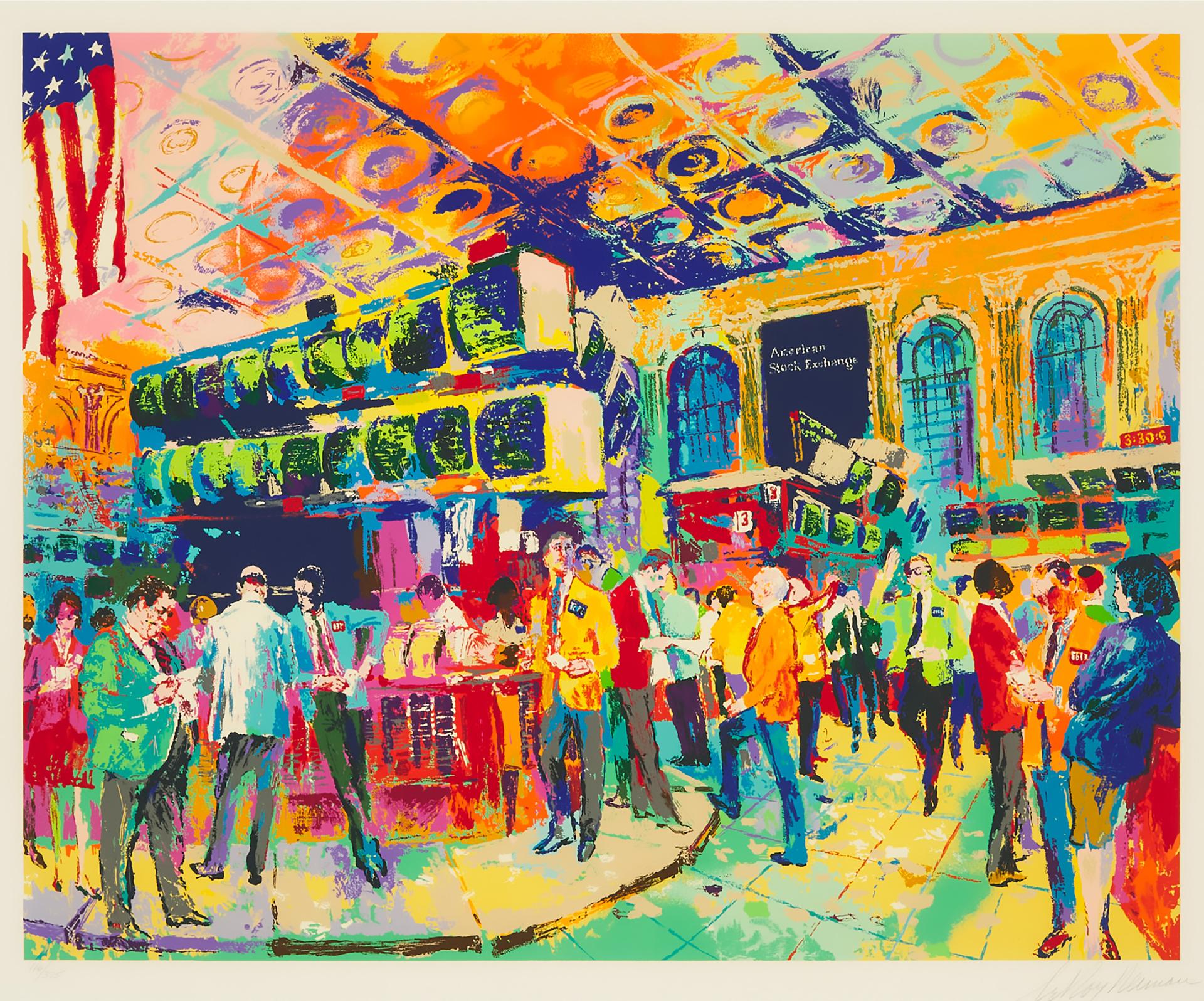 Leroy Neiman (1926-2012) - American Stock Exchange, 1986