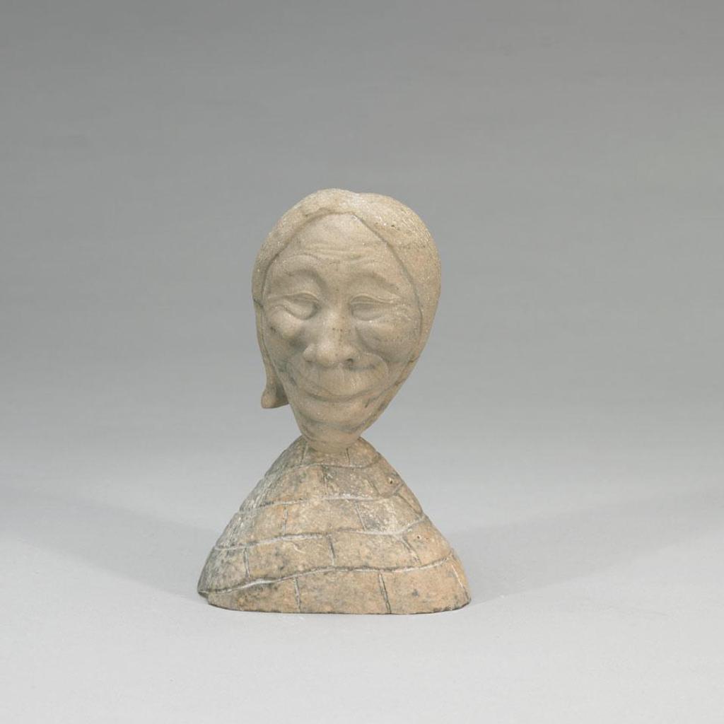 Joseph Shuqslak (1958) - Bust Of An Inuk Mounted On A Base