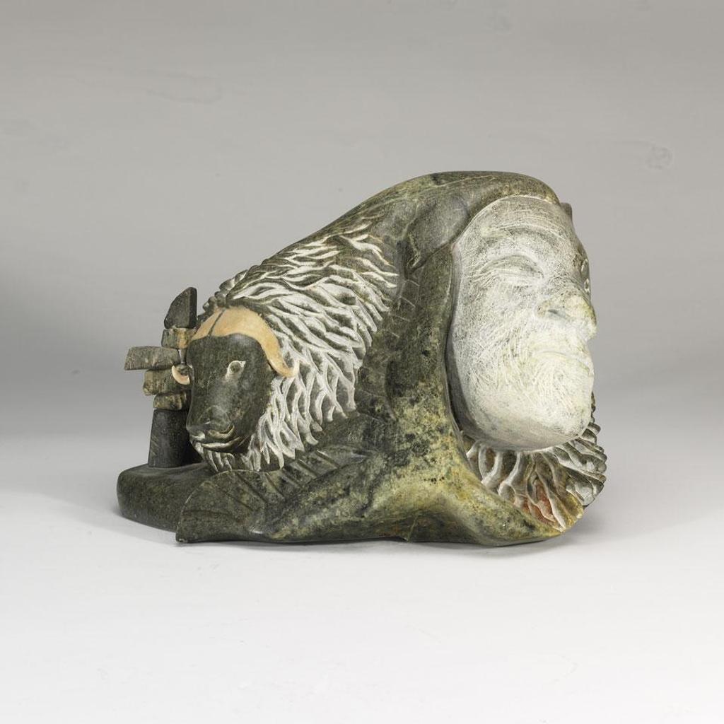 Bill Nasogaluak (1953) - Musk Ox, Polar Bear, Shaman, Inukshuk Composition