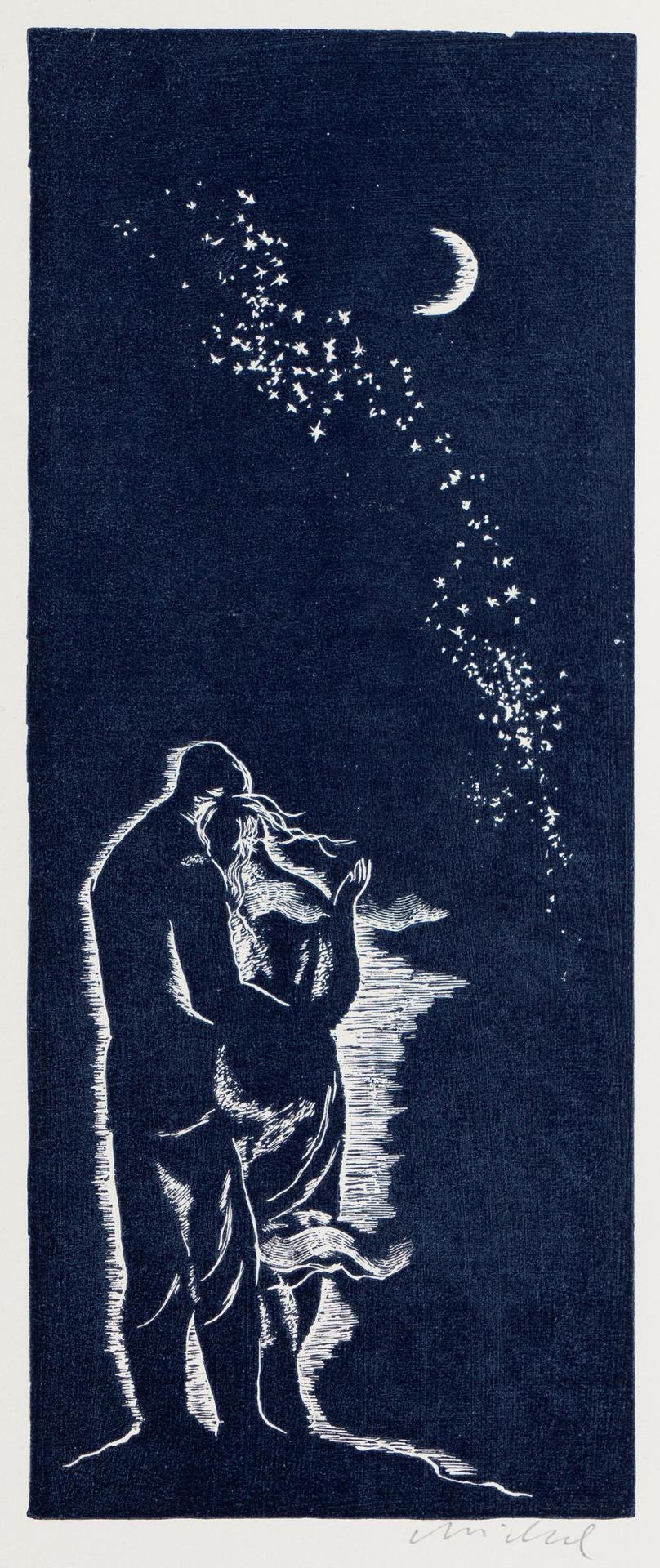 Rastislav Michal (1936-2022) - Untitled - Couple in Moonlight