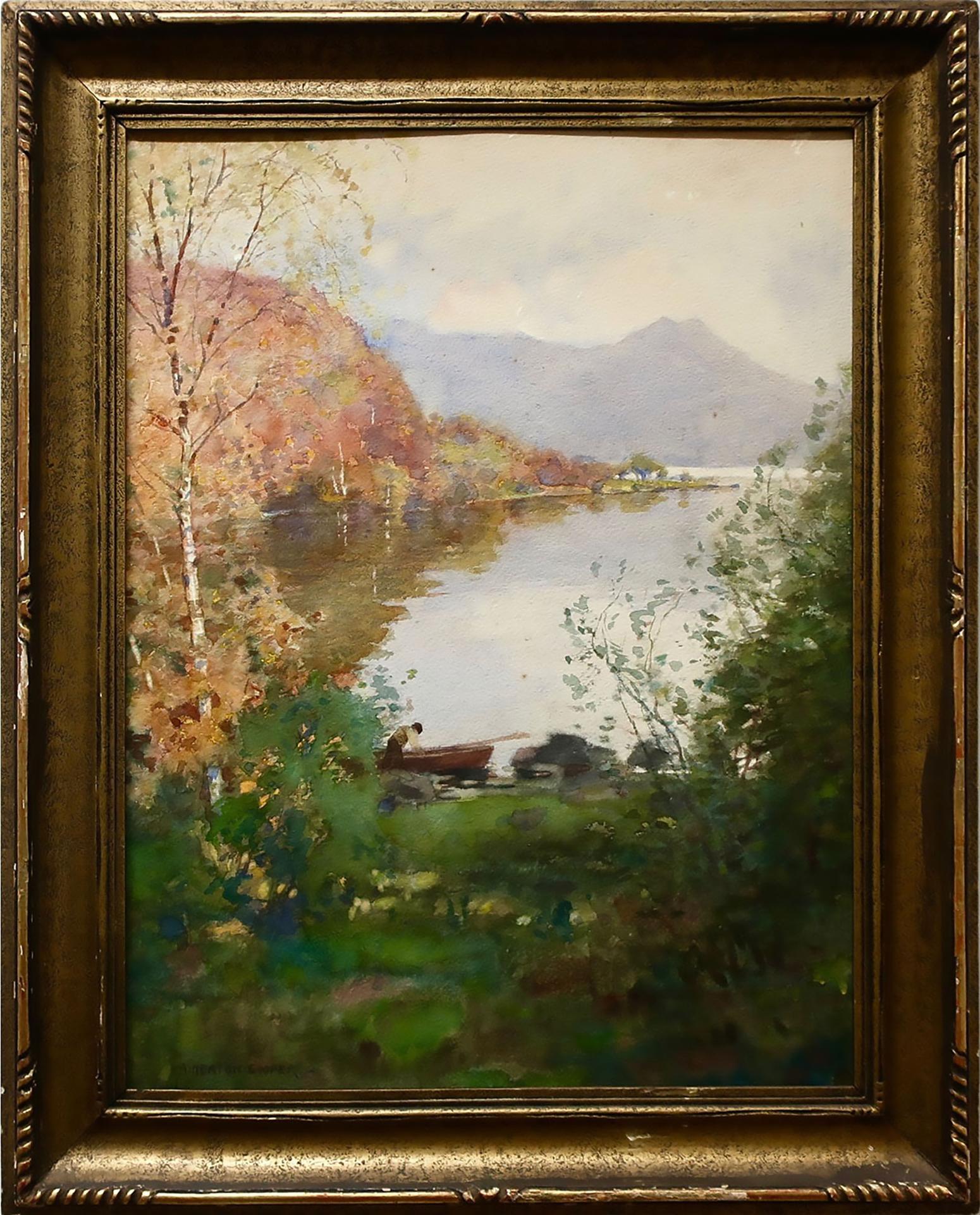 Alfred Heaton Cooper (1864-1929) - Untitled (Punter Heading Out On Calm Lake)