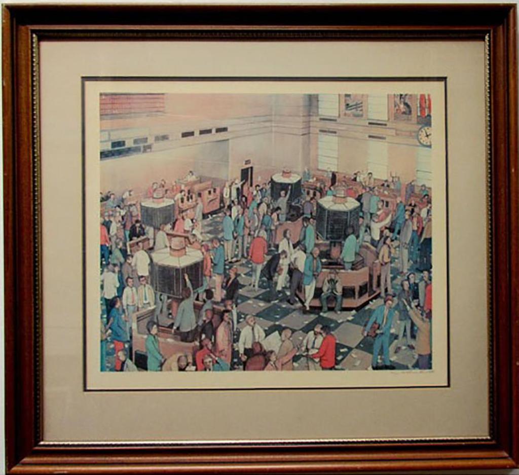 William Kurelek (1927-1977) - Light Trading On The Toronto Stock Exchange, 1973