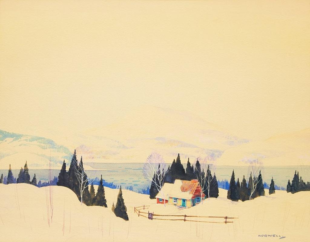 Graham Norble Norwell (1901-1967) - Winter Landscape with Cabin