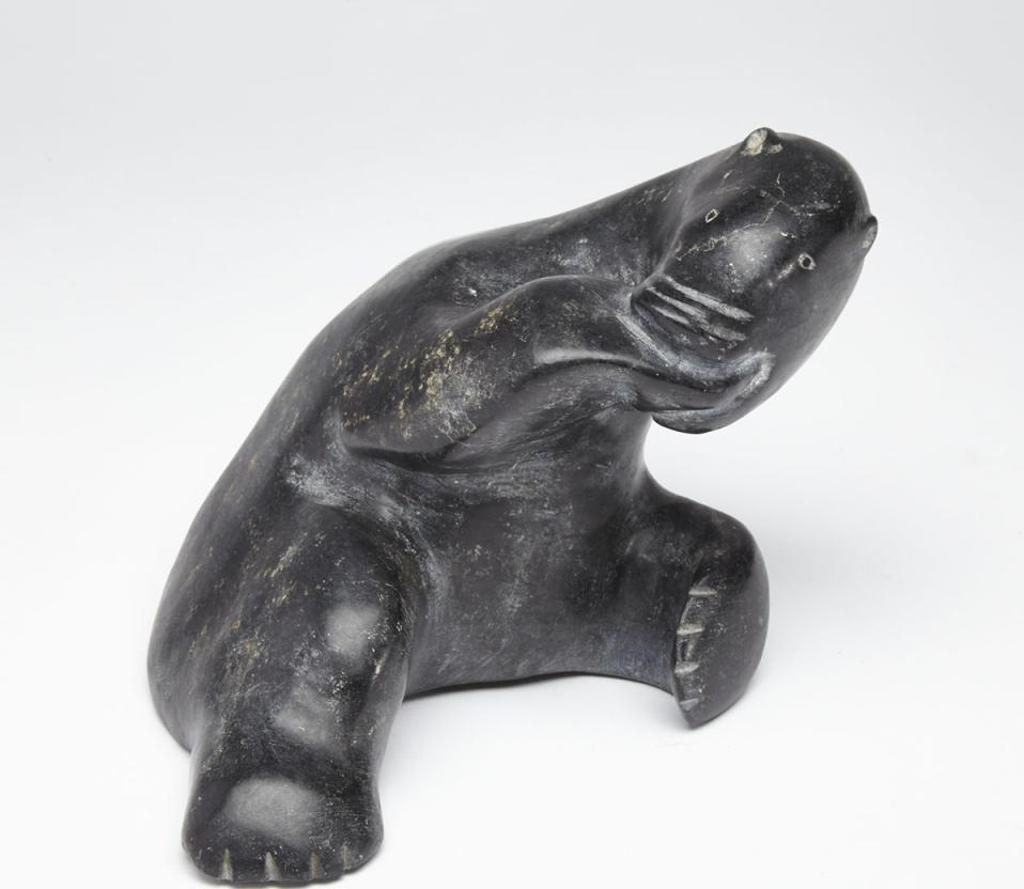 Jacob Irkok (1937-2009) - Polar Bear Chewing Foot