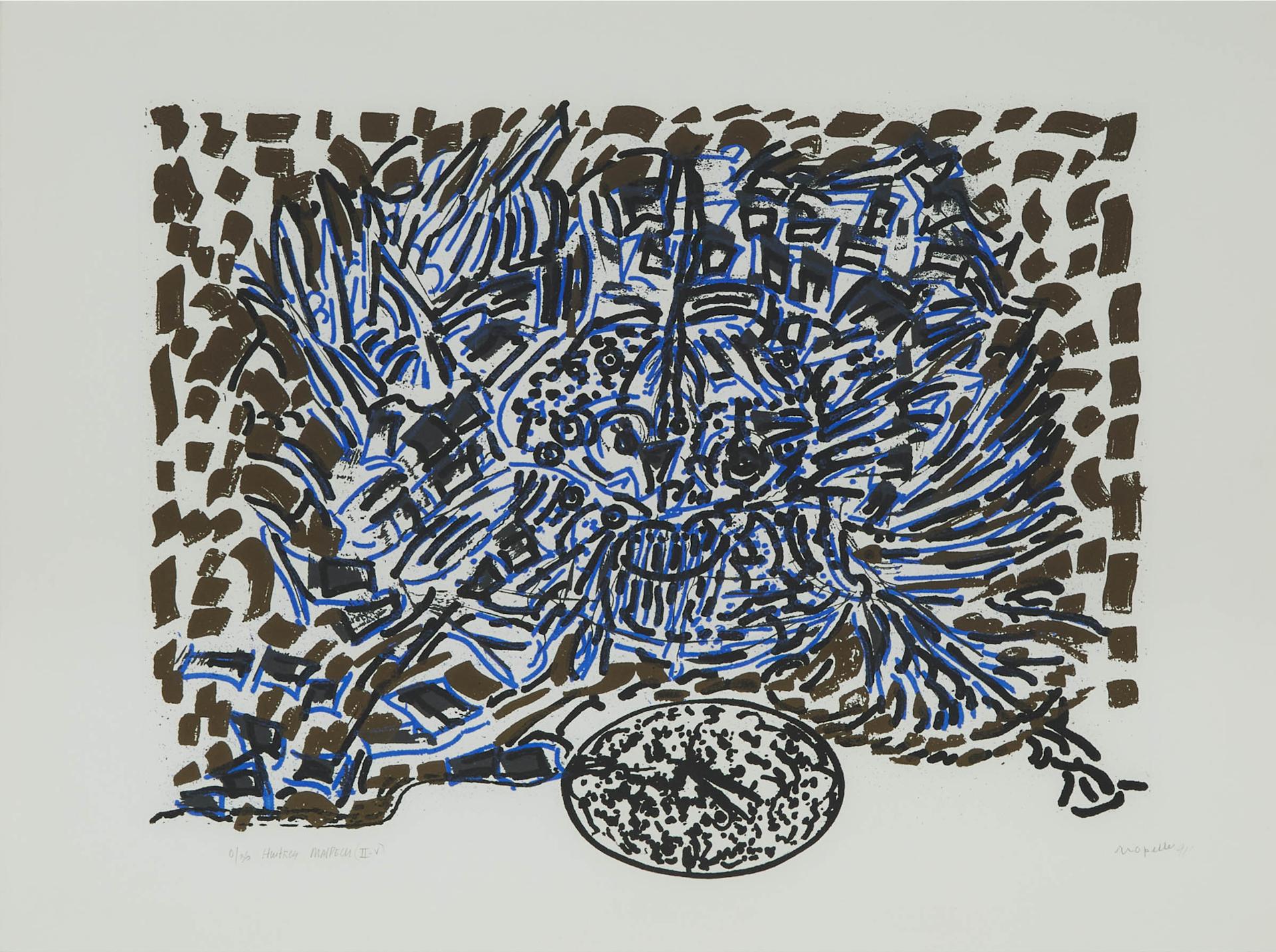 Jean-Paul Riopelle (1923-2002) - Huîtres Malpèque (Série Dommage), 1990 [yseult Riopelle 1990.09est.Gr]