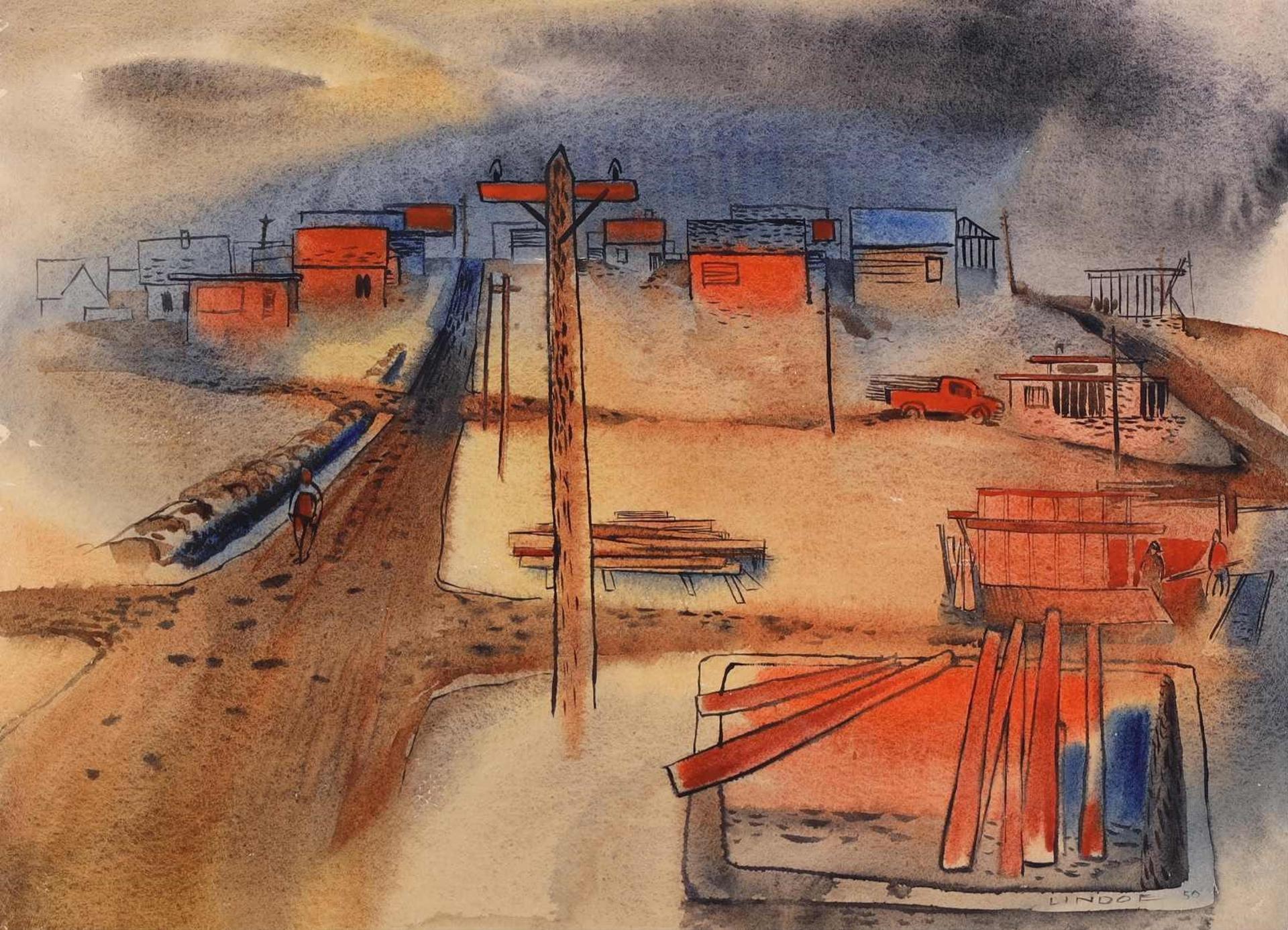 Luke Orton Lindoe (1913-1998) - Suburbs; 1950