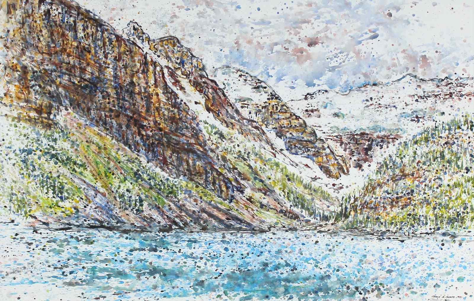 Bruce A. Blair (1951) - Untitled, Landscape with Mountain and Lake