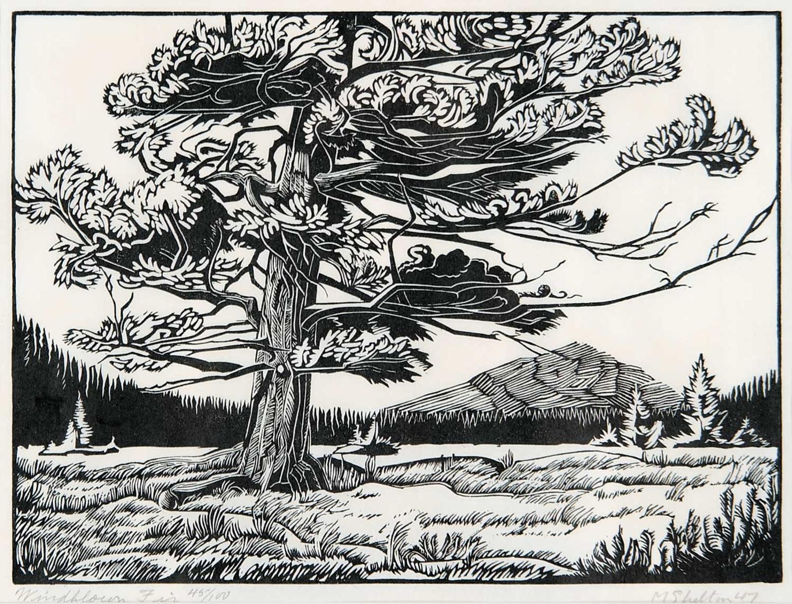 Margaret Dorothy Shelton (1915-1984) - Windblown Fir #45/100