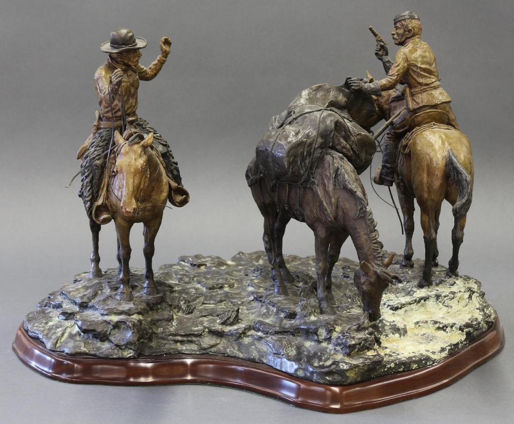 Jay Contway (1935-2019) - A North West Mounted Police Officer Confronting A Whiskey Trader; 1986