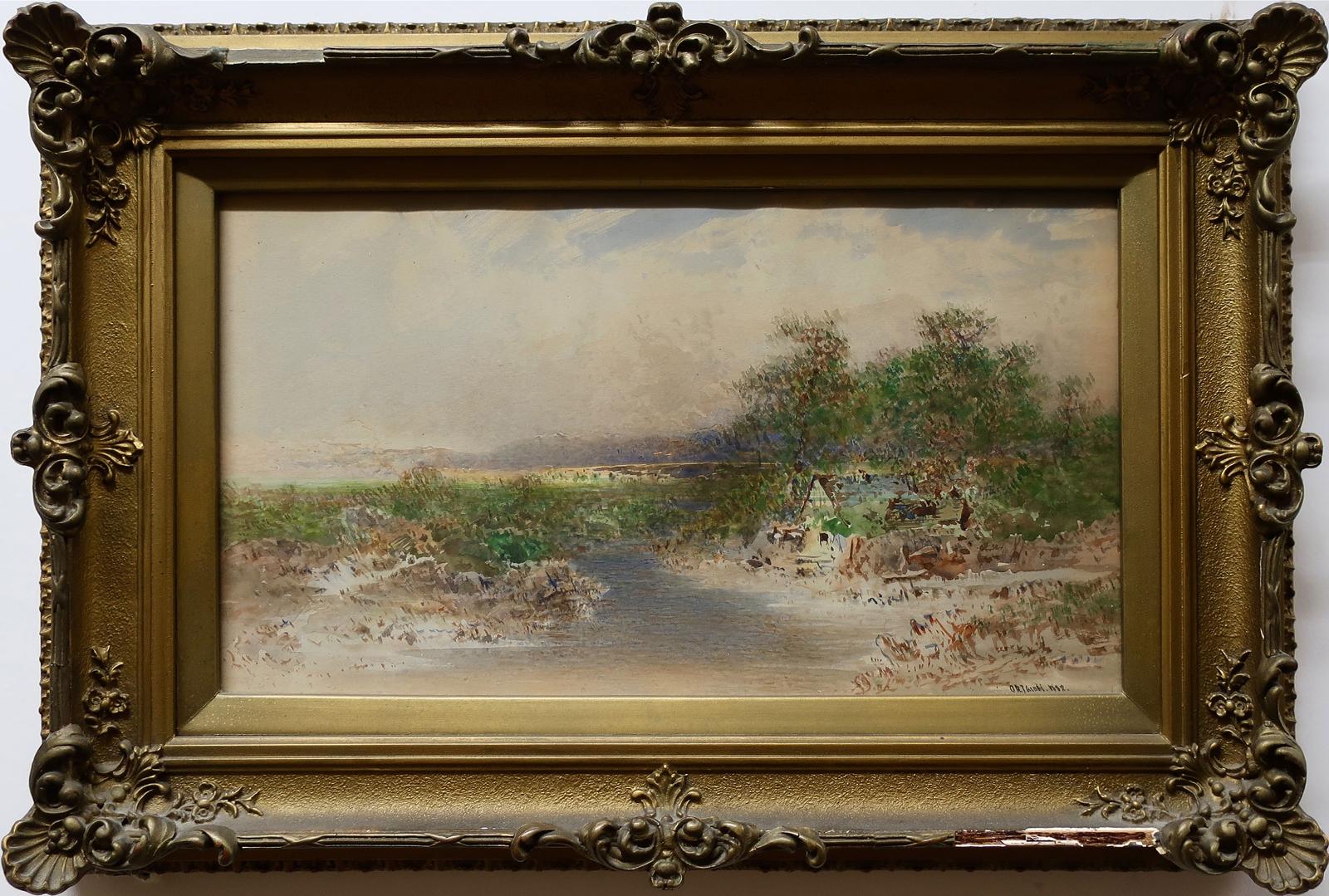 Otto Rheinhold Jacobi (1812-1901) - Winding River With Cottage