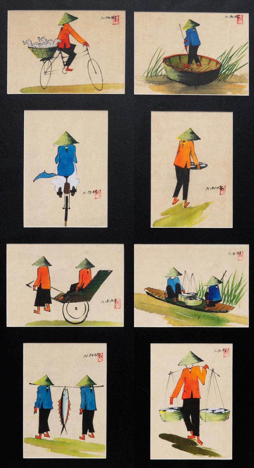 N. Dung - Set of Eight Drawings