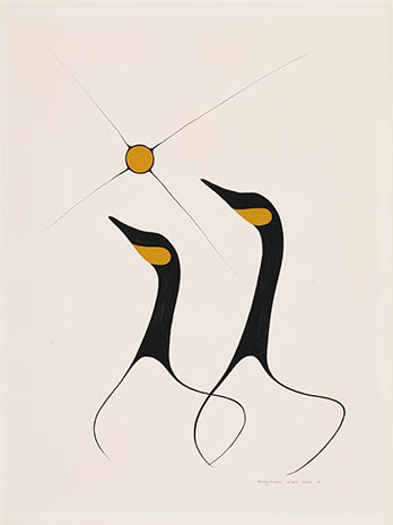 Benjamin Chee Chee (1944-1977) - Two Geese with Sun